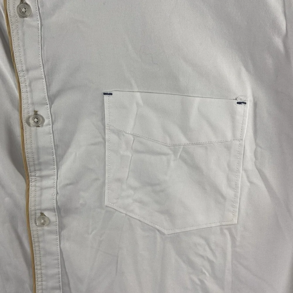 Carbon 2 Cobalt Shirt Mens XXL Button Up White Oxford Long Sleeve Cotton 2XL